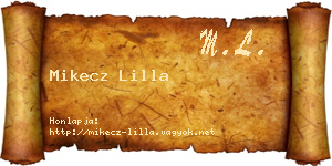 Mikecz Lilla névjegykártya
